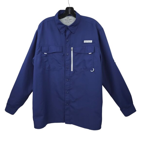 Realtree Fishing Shirt Men L Performance Vented Back Flap Pockets Long Sleeve - Picture 2 of 16